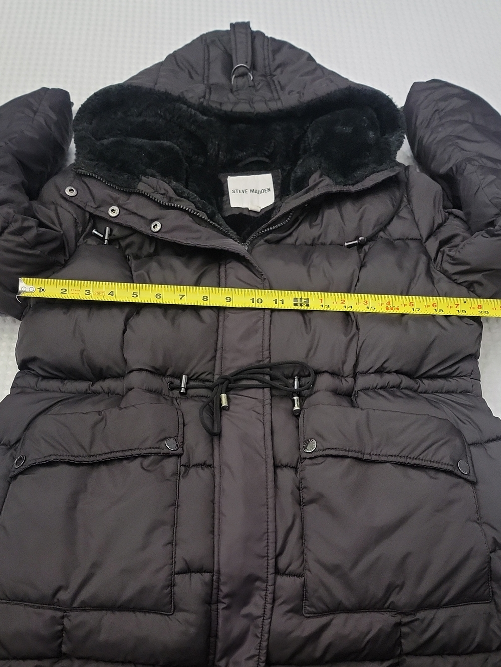 Steve Madden Black Winter Puffer Parka Jacket - Size Large